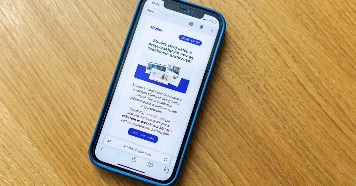 Produktová stránka e-shopu v telefonu