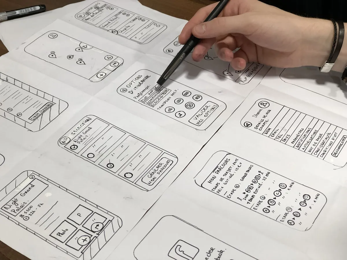 UX wireframe prototypy uživatelského toku
