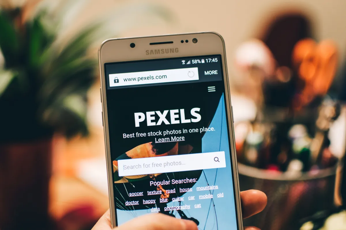 Customer browsing a company website on a smartphone